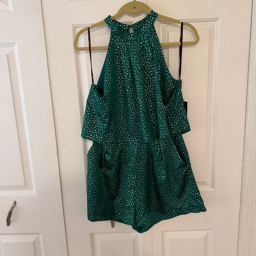 Lulus Green and Gold Romper